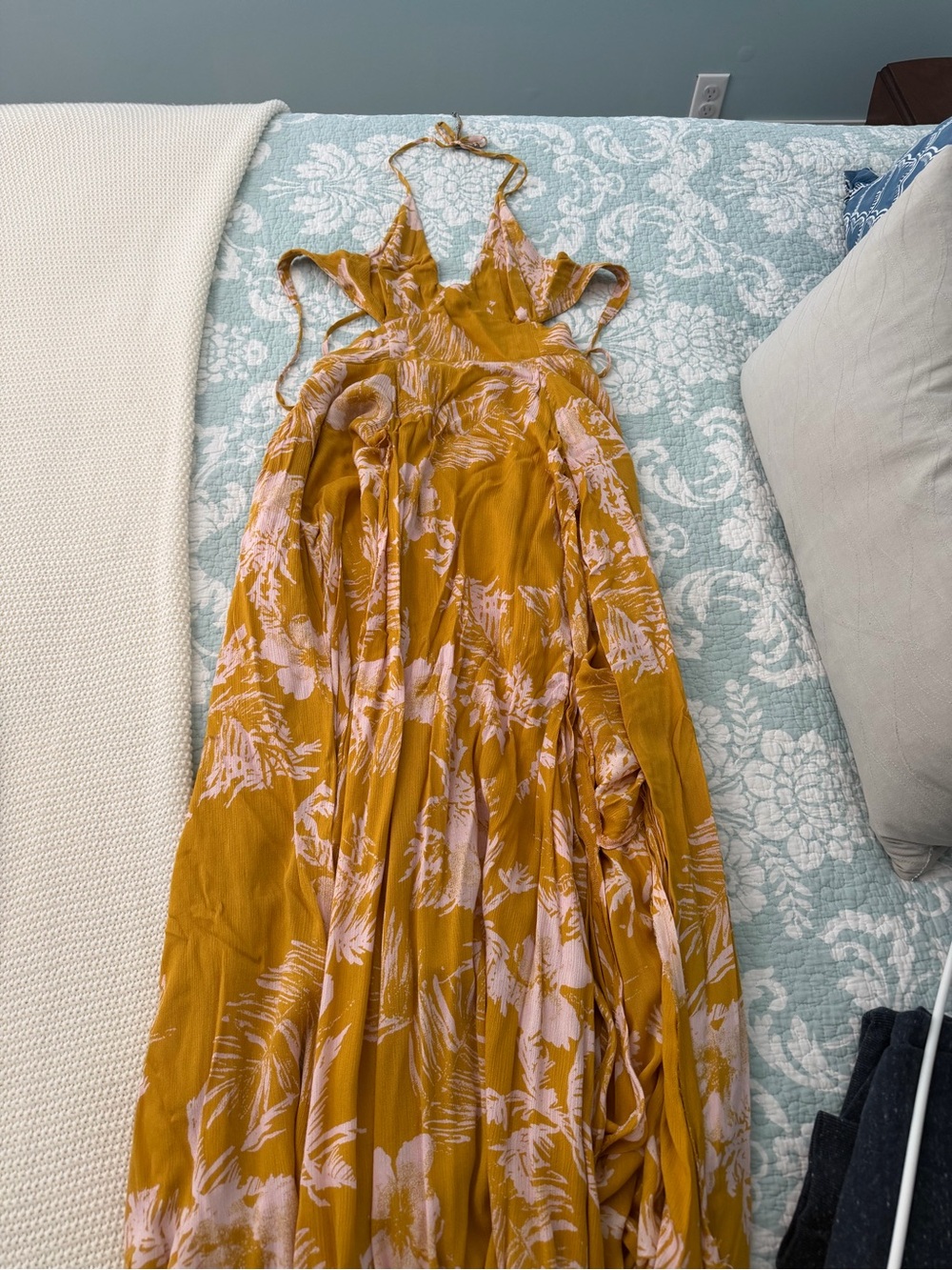 Free People Lille Printed Halter Maxi Dress size small $55